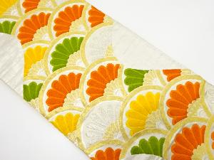 アンティーク　花青海波模様織り出し袋帯（着用可）